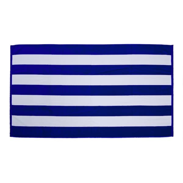 Towelsoft Premium Cabana Stripe Velour Beach Towel 35 inch x 60 inch-Royal - HOME-BV9006-RYL