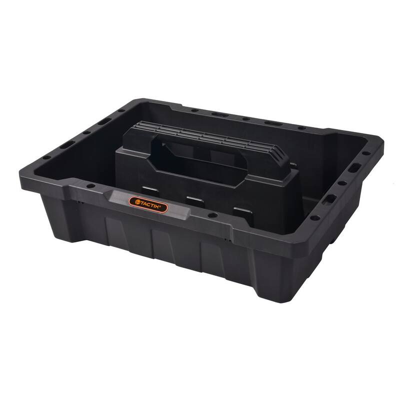 TACTIX 20.5 in. Black Plastic Tote Tray - 320656