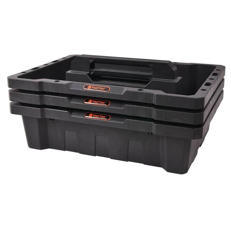 TACTIX 20.5 in. Black Plastic Tote Tray - 320656