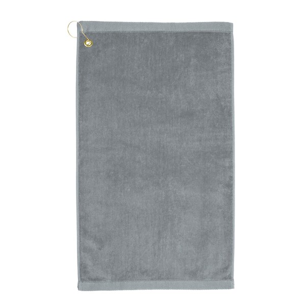 Towelsoft Premium 16 inch x 26 inch Velour Golf Towel with Corner Hook &Grommet Placement-Silver - GOLF-GV1201CL-SLVR