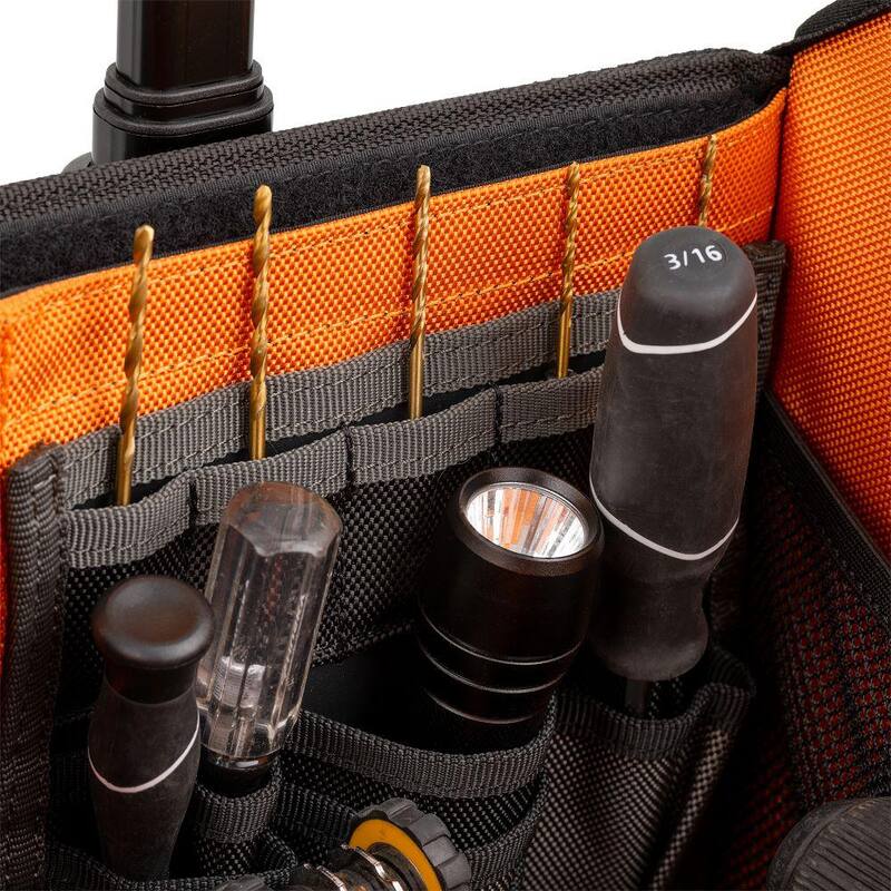 RIDGID 17 in. 62 Pocket Professional Grade Open Top Rolling Tool Bag - RD75016-TH