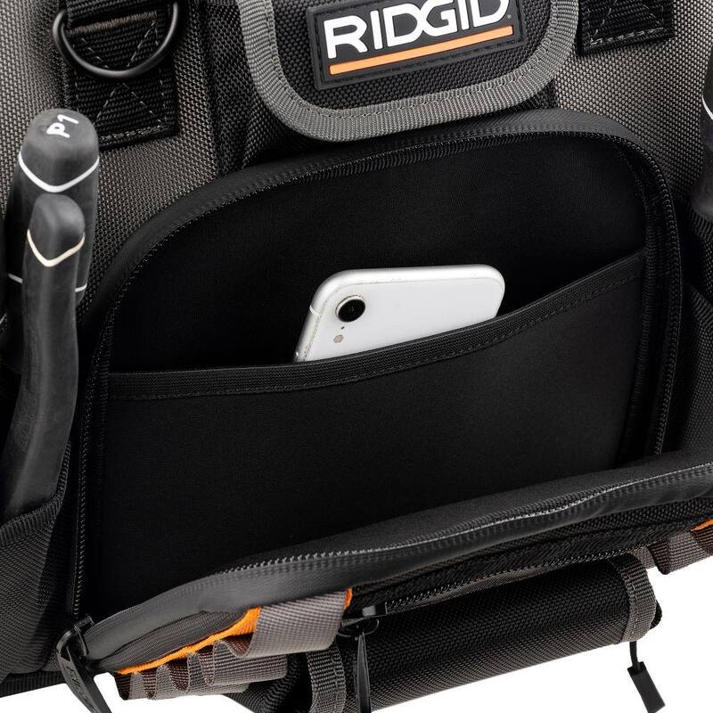 RIDGID 17 in. 62 Pocket Professional Grade Open Top Rolling Tool Bag - RD75016-TH