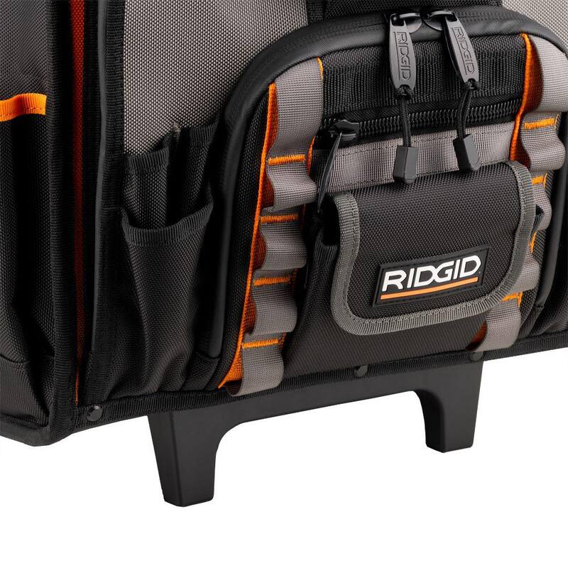 RIDGID 17 in. 62 Pocket Professional Grade Open Top Rolling Tool Bag - RD75016-TH