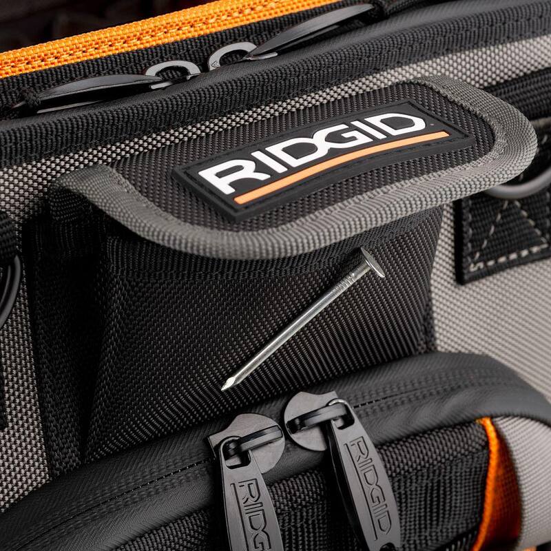 RIDGID 17 in. 62 Pocket Professional Grade Open Top Rolling Tool Bag - RD75016-TH