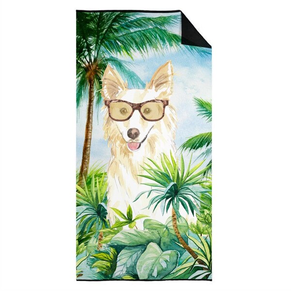 Carolines Treasures 30 x 60 in. White Collie Premium Beach Towel - CK2992TWL3060