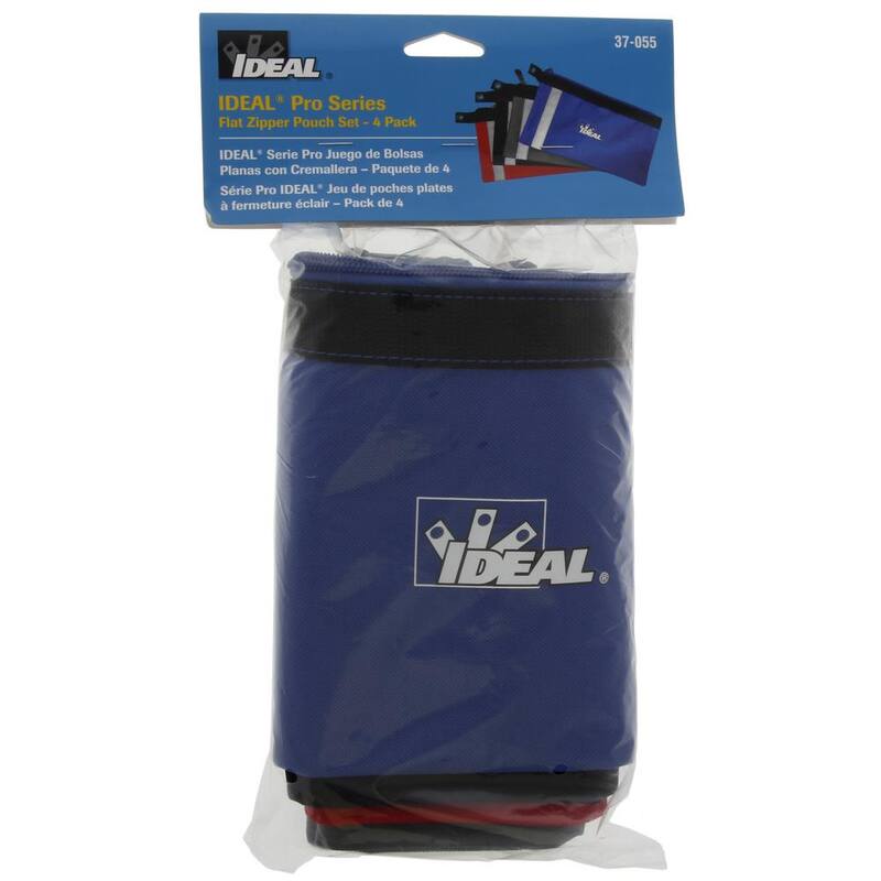 IDEAL Zipper Bag, Flat Pouch 12.5 in. x 7 in. x 0.5 in., Colors (4-Pack) - 37-055