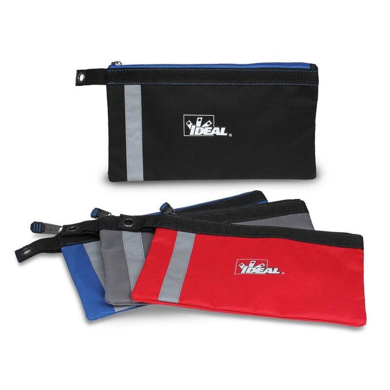 IDEAL Zipper Bag, Flat Pouch 12.5 in. x 7 in. x 0.5 in., Colors (4-Pack) - 37-055