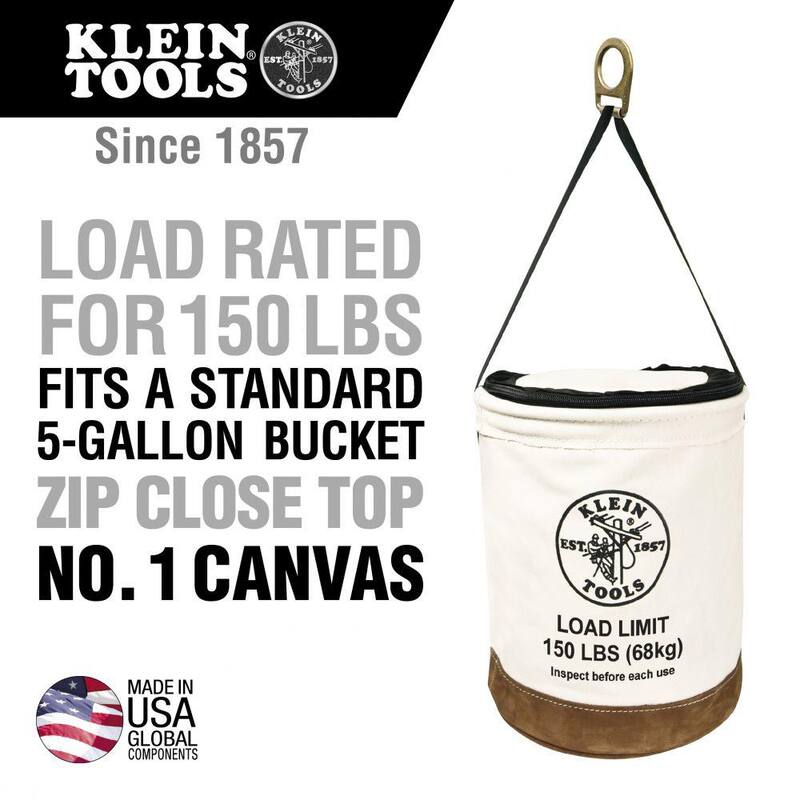 Klein Tools Canvas Bucket with Bucket Top, 22-Inch - 5104CLR22