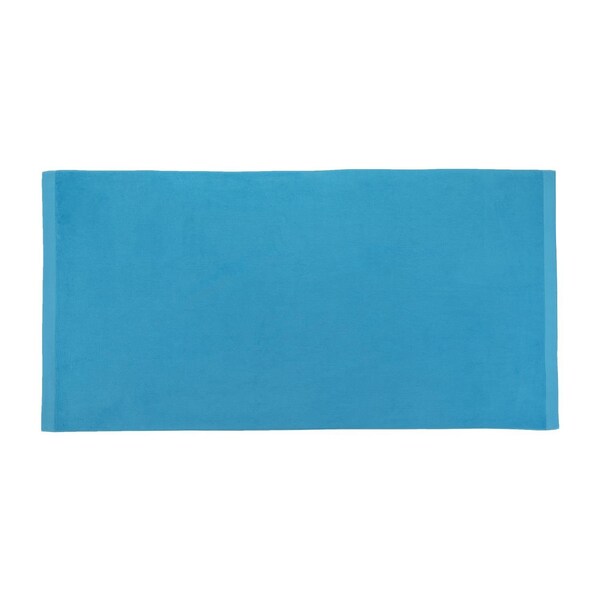 Towelsoft Jumbo Size Terry Dobby Hem Velour Beach TowelVelour Beach Towel 36 inch x 72 inch -Aqua - HOME-BV1104-AQUA