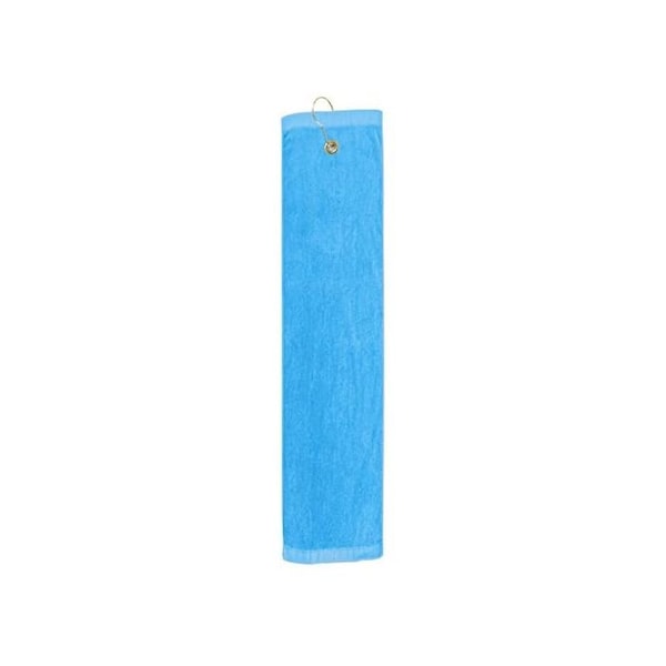 Towelsoft Premium 16 inch x 26 inch Velour Golf Towel with Tri-fold Hook & Grommet Placement-Aqua - GOLF-GV1201TR-AQ