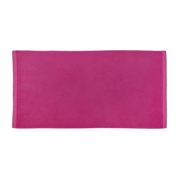 Towelsoft Jumbo Size Terry Dobby Hem Velour Beach Towel Velour Beach Towel 36 inch x 72 inch -Hot Pink - HOME-BV1104-HTPNK
