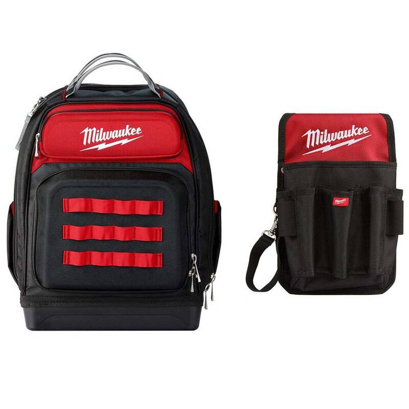 Milwaukee 15 in. Ultimate Jobsite Backpack with 9-Pocket Utility Pouch - 48-22-8201-48-22-8119
