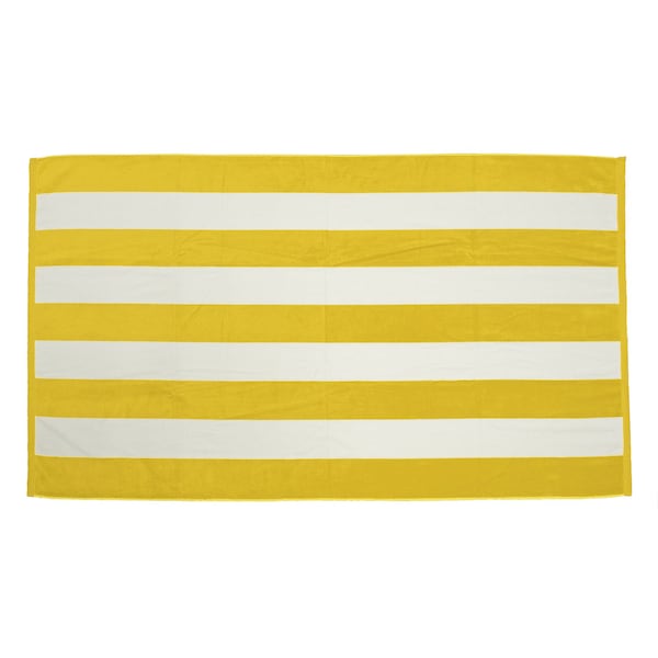 Towelsoft Premium Cabana Stripe Velour Beach Towel 35 inch x 60 inch-Yellow - HOME-BV9006-YLLW