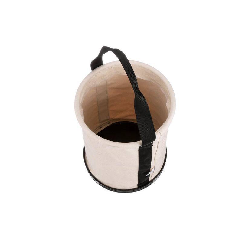Klein Tools Canvas Bucket, Wide-Opening, Straight-Wall, Molded Bottom, 12-Inch - 5109