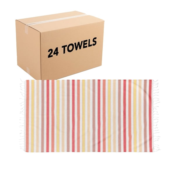 Monarch Brands Sandfree Turkish Beach Towels, Fiesta, 24PK - SNDFREE-FIESTA-CS