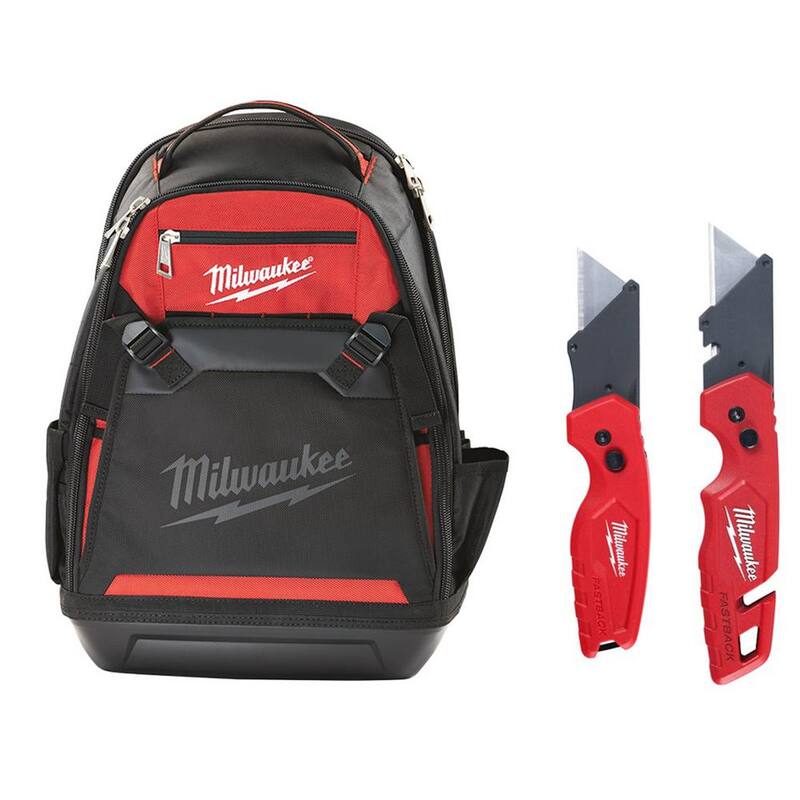 Milwaukee Jobsite Backpack with Fastback Knives (2-Pack) - 48-22-8200-48-22-1503