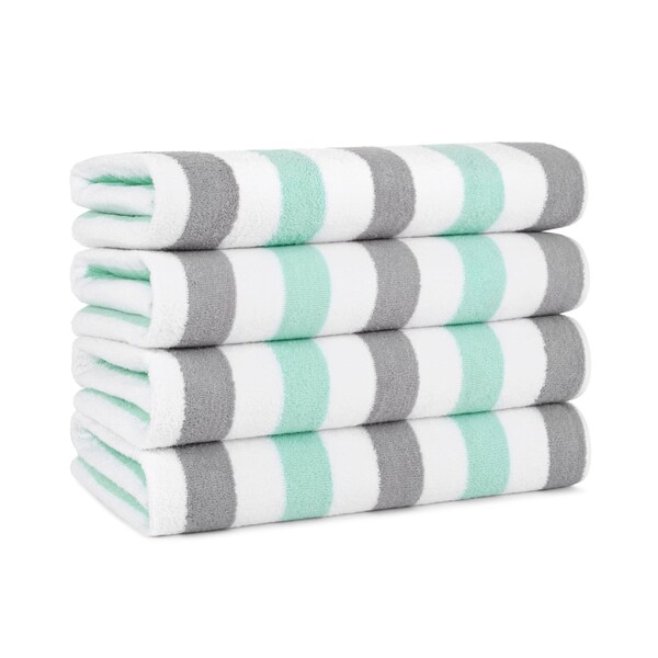 Monarch Brands Cabo Cabana Towels - Grey/Green, 4PK - PNP-CABOCABANA-GY/GR
