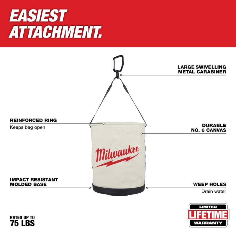 Milwaukee 12 in. Canvas Utility Bucket Tool Bag - 48-22-8271