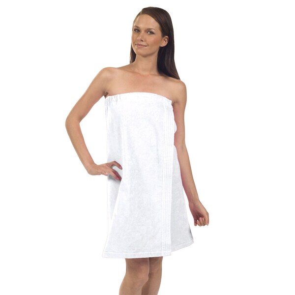 Towelsoft Women's Premium Terry Velour Spa Wrap-White, One Size - BODY WRAP-TERRY-WV5007