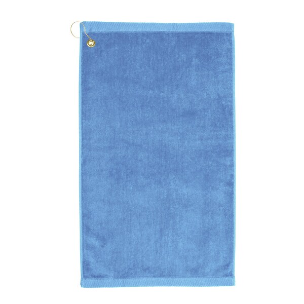Towelsoft Premium 16 inch x 26 inch Velour Golf Towel with Corner Hook &Grommet Placement-Sky Blue - GOLF-GV1201CL-SKYBLU