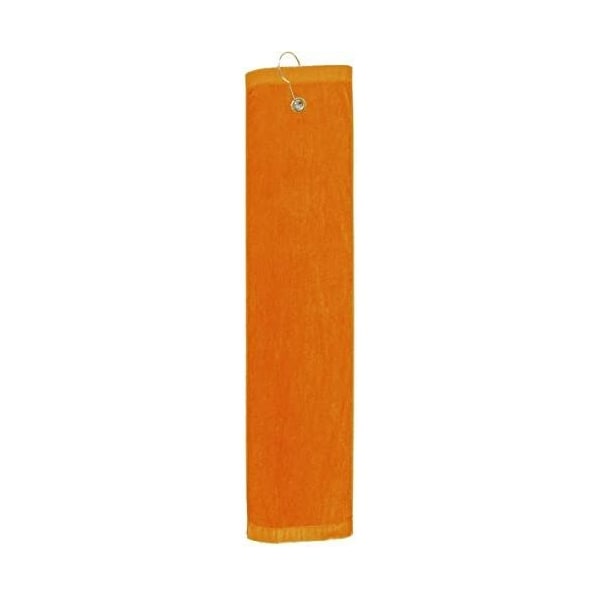 Towelsoft Premium 16 inch x 26 inch Velour Golf Towel with Tri-fold Hook & Grommet Placement-Orange - GOLF-GV1201TR-ORG