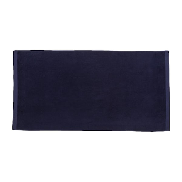 Towelsoft Jumbo Size Terry Dobby Hem Velour Beach Towel Velour Beach Towel 36 inch x 72 inch -Navy - HOME-BV1104-NVY