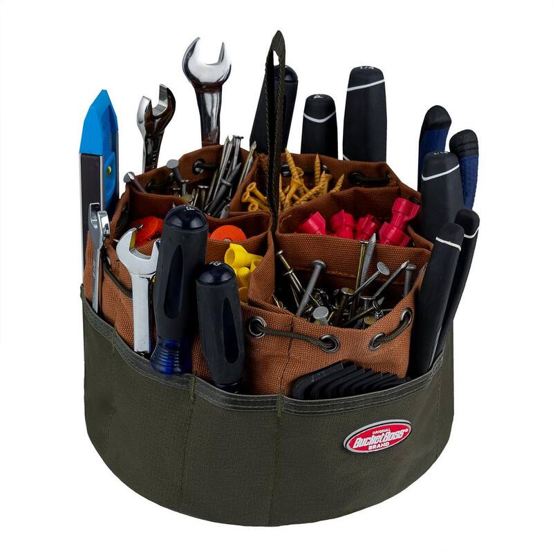 BUCKET BOSS 10 in. Parachute Parts Tool Bag in Brown - 25001