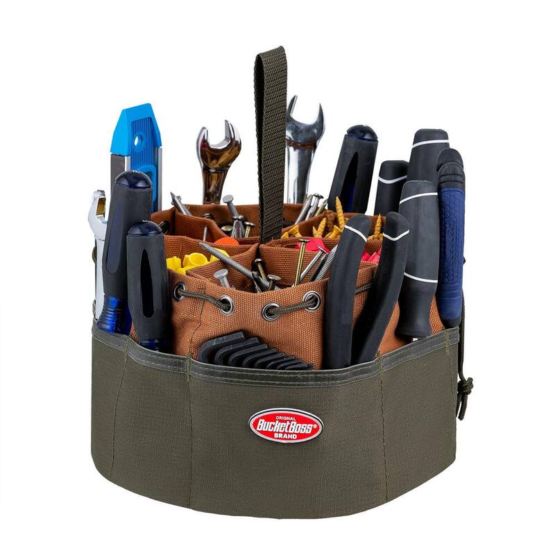 BUCKET BOSS 10 in. Parachute Parts Tool Bag in Brown - 25001