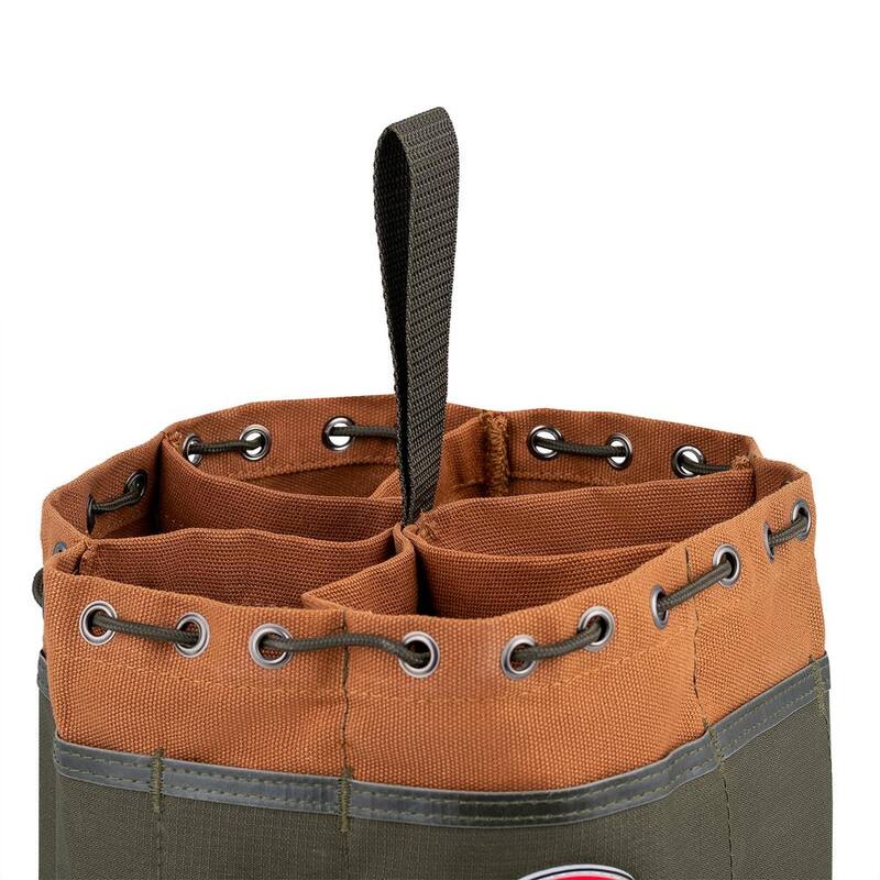 BUCKET BOSS 10 in. Parachute Parts Tool Bag in Brown - 25001
