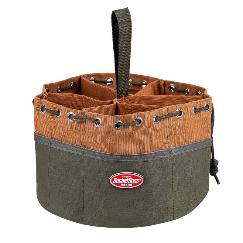 BUCKET BOSS 10 in. Parachute Parts Tool Bag in Brown - 25001