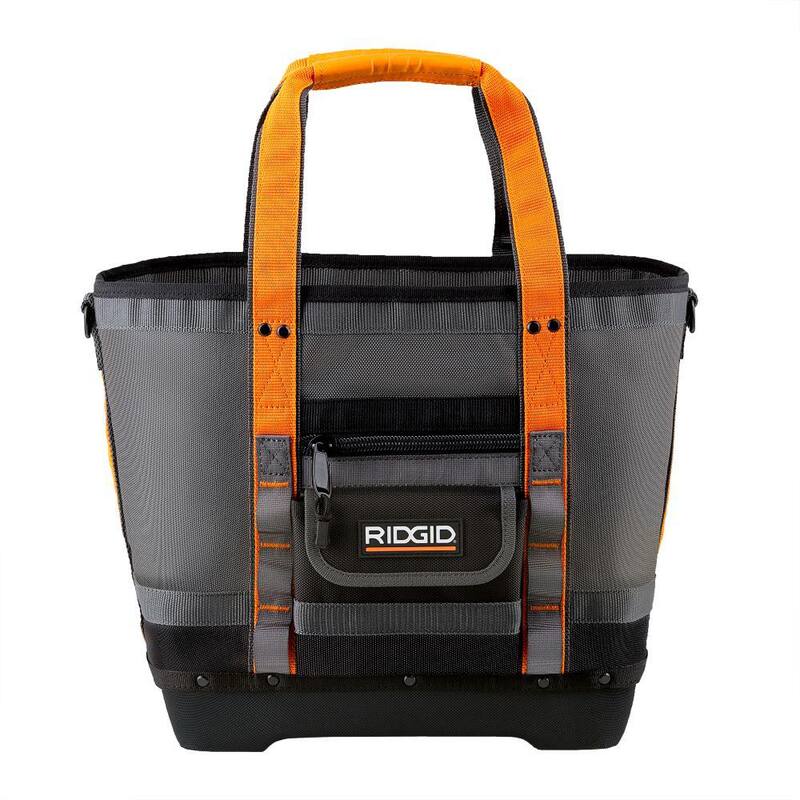 RIDGID 14 in. 5 Pocket Professional Grade Open Tool Tote - RD60088-TH