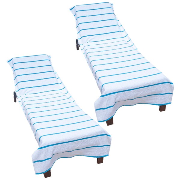 Monarch Brands Chaise Lounge Covers , Blue, 2PK - PNP-CC-HS3085BL-2PK