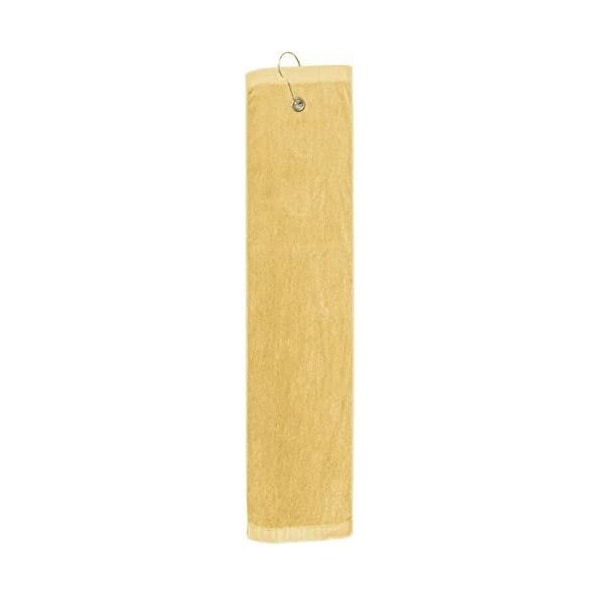 Towelsoft Premium 16 inch x 26 inch Velour Golf Towel with Tri-fold Hook & Grommet Placement-Gold - GOLF-GV1201TR-GLD