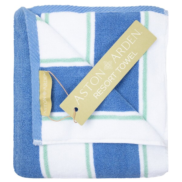Monarch Brands Aston & Arden Pinstriped Beach Towel - Blue/Green - PNP-BT-PINSTR-25BG