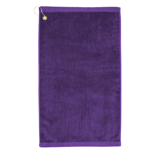 Towelsoft Premium 16 inch x 26 inch Velour Golf Towel with Corner Hook &Grommet Placement-Purple - GOLF-GV1201CL-PPL