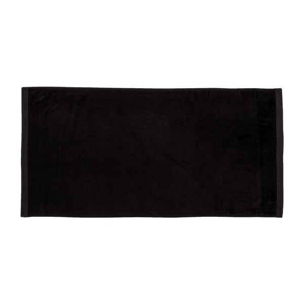 Towelsoft Jumbo Size Terry Dobby Hem Velour Beach Towel Velour Beach Towel 36 inch x 72 inch -Black - HOME-BV1104-BLCK