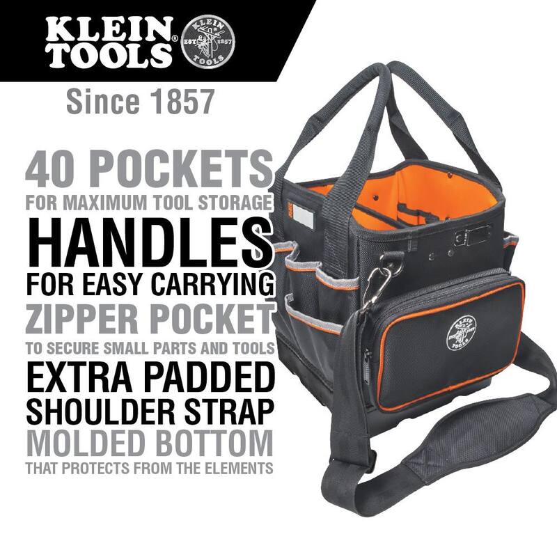 Klein Tools Tradesman Pro 10 in. Tote Organizer and 9 in. Stand-Up Zipper Tool Bag Set - M2O41631KIT