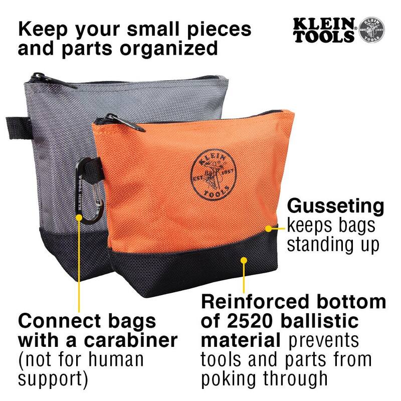 Klein Tools Tradesman Pro 10 in. Tote Organizer and 9 in. Stand-Up Zipper Tool Bag Set - M2O41631KIT