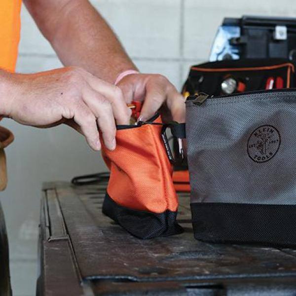 Klein Tools Tradesman Pro 10 in. Tote Organizer and 9 in. Stand-Up Zipper Tool Bag Set - M2O41631KIT