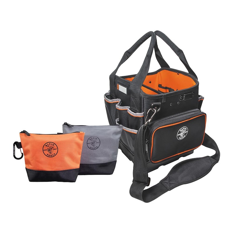 Klein Tools Tradesman Pro 10 in. Tote Organizer and 9 in. Stand-Up Zipper Tool Bag Set - M2O41631KIT