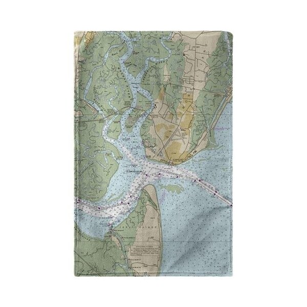 Betsy Drake Betsy Drake BT11506 St Simons Sound; GA Nautical Map Beach Towel - 30 x 50 in. - BT11506