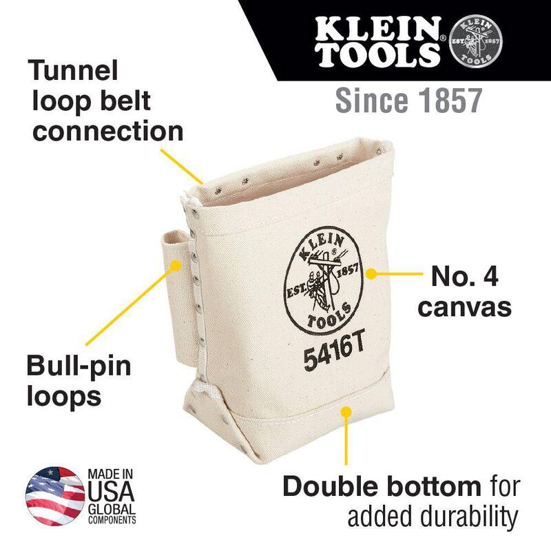 Klein Tools 9 in. Canvas Bull-Pin and Bolt Bag - 5416T