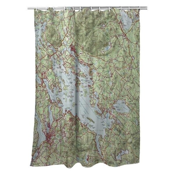 Betsy Drake Betsy Drake SH967 70 x 72 in. Lake Winnipesaukee; NH Nautical Map Shower Curtain - SH967