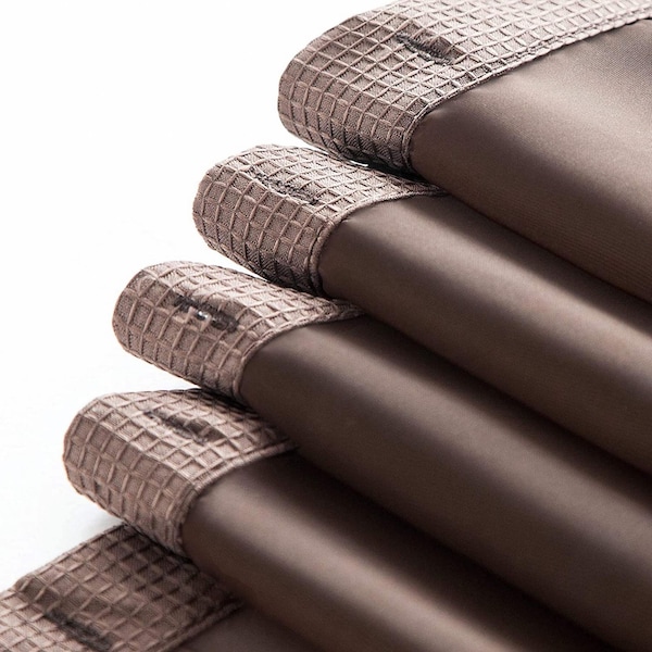 Homeroots 72 x 70 x 1 in. Brown Modern Grid Shower Curtain & Liner Set - 399757