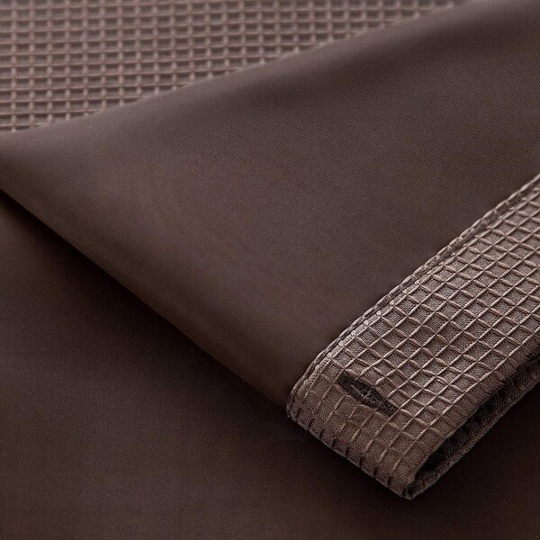 Homeroots 72 x 70 x 1 in. Brown Modern Grid Shower Curtain & Liner Set - 399757