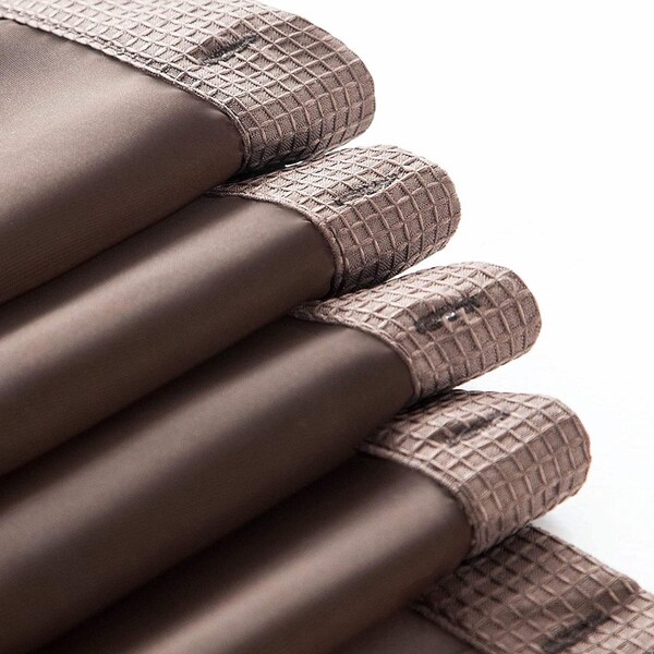 Homeroots 72 x 70 x 1 in. Brown Modern Grid Shower Curtain & Liner Set - 399757