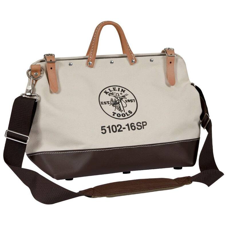 Klein Tools Deluxe Tool Bag, Canvas, 13 Pockets, 16-Inch - 5102-16SP