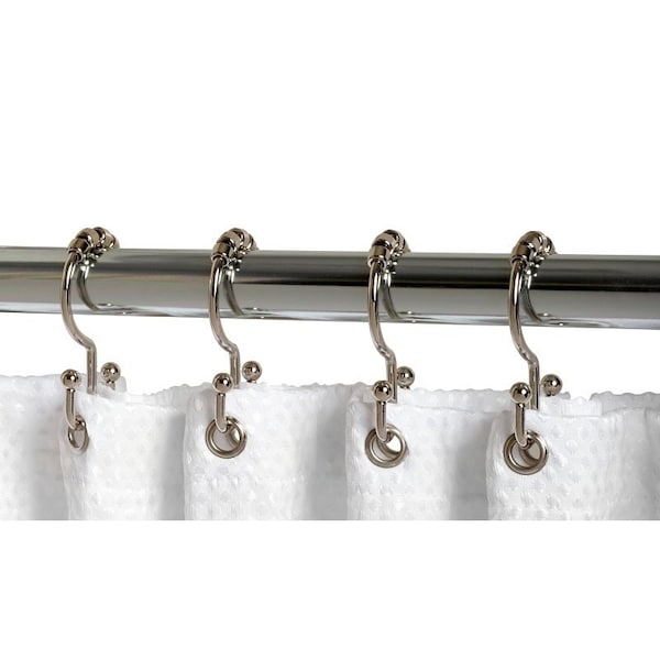 Zenna Home Roller Shower Curtain Hook, Steel/Zinc, Chrome - 96SS