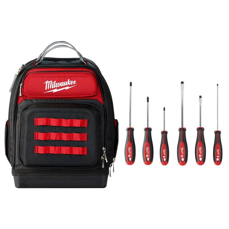 Milwaukee 15 in. Ultimate Jobsite Backpack with Screwdriver Set (6-Pieces) - 48-22-8201-48-22-2706