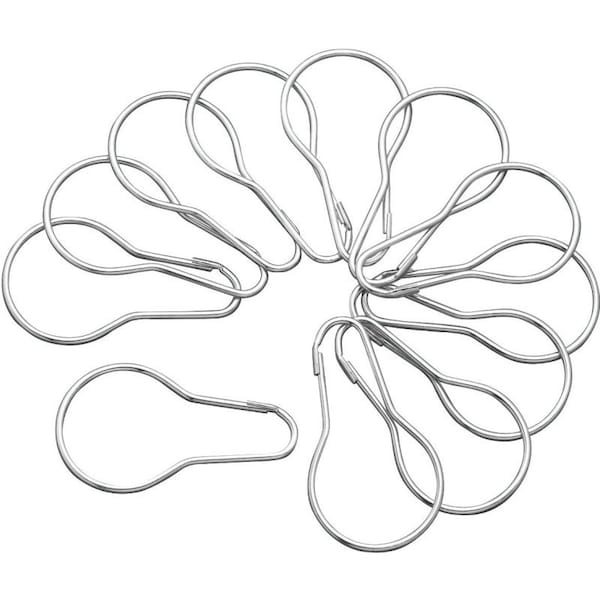 Plumb Pak Shower Curtain Pin, 1-3/8 in Opening, Steel, Bright, 3 in W, 5-1/4 in H - PP825-25